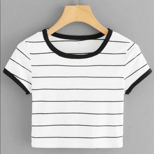 Cute Black and White Crop Top